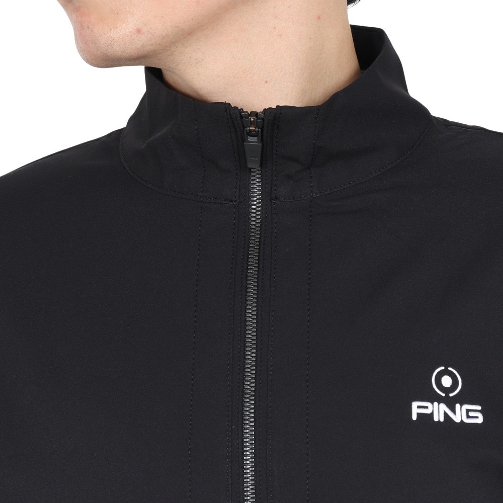 ピン（PING）（メンズ）ゴルフウェア アウター 保温 ストレッチ布帛 トリコット フルジップブルゾン 621-4220903-010