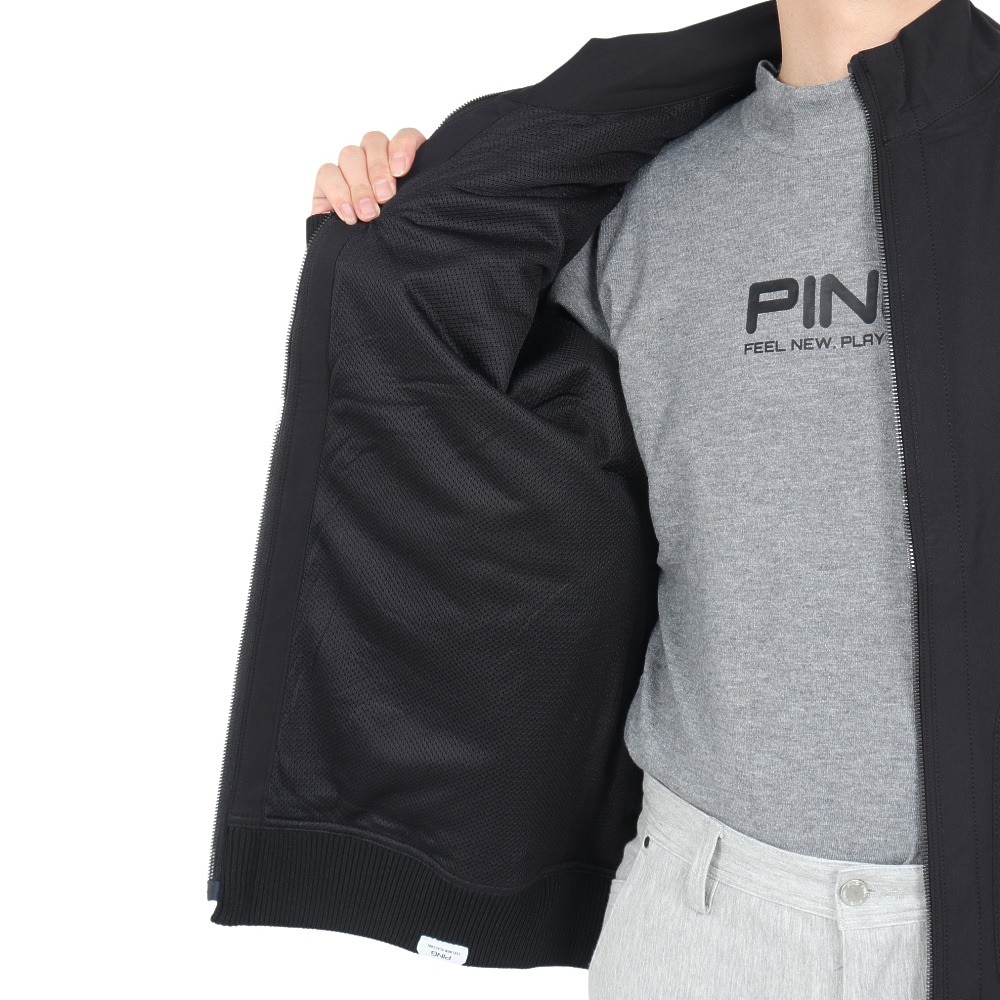 ピン（PING）（メンズ）ゴルフウェア アウター 保温 ストレッチ布帛 トリコット フルジップブルゾン 621-4220903-010