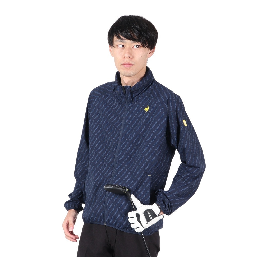 ルコックスポルティフ（lecoqsportif）（メンズ）ゴルフウェア アウター 撥水 防風 フード付き ウインドブレーカー QGMWJK01 NV00