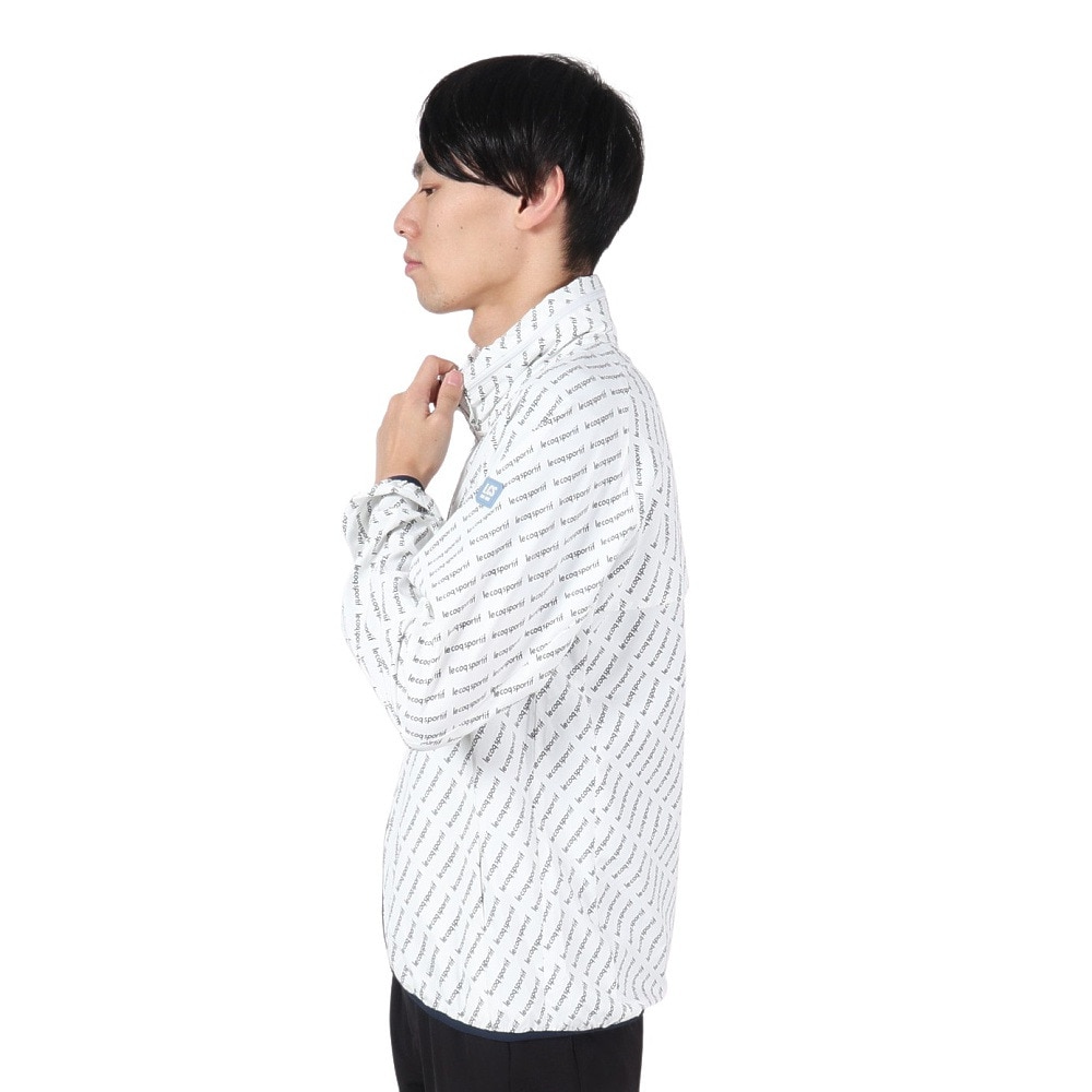 ルコックスポルティフ（lecoqsportif）（メンズ）ゴルフウェア アウター 撥水 防風 フード付き ウインドブレーカー QGMWJK01 WH00