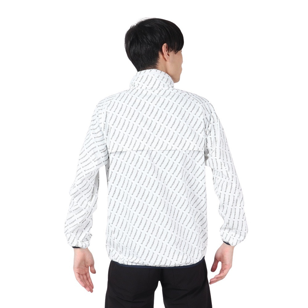 ルコックスポルティフ（lecoqsportif）（メンズ）ゴルフウェア アウター 撥水 防風 フード付き ウインドブレーカー QGMWJK01 WH00