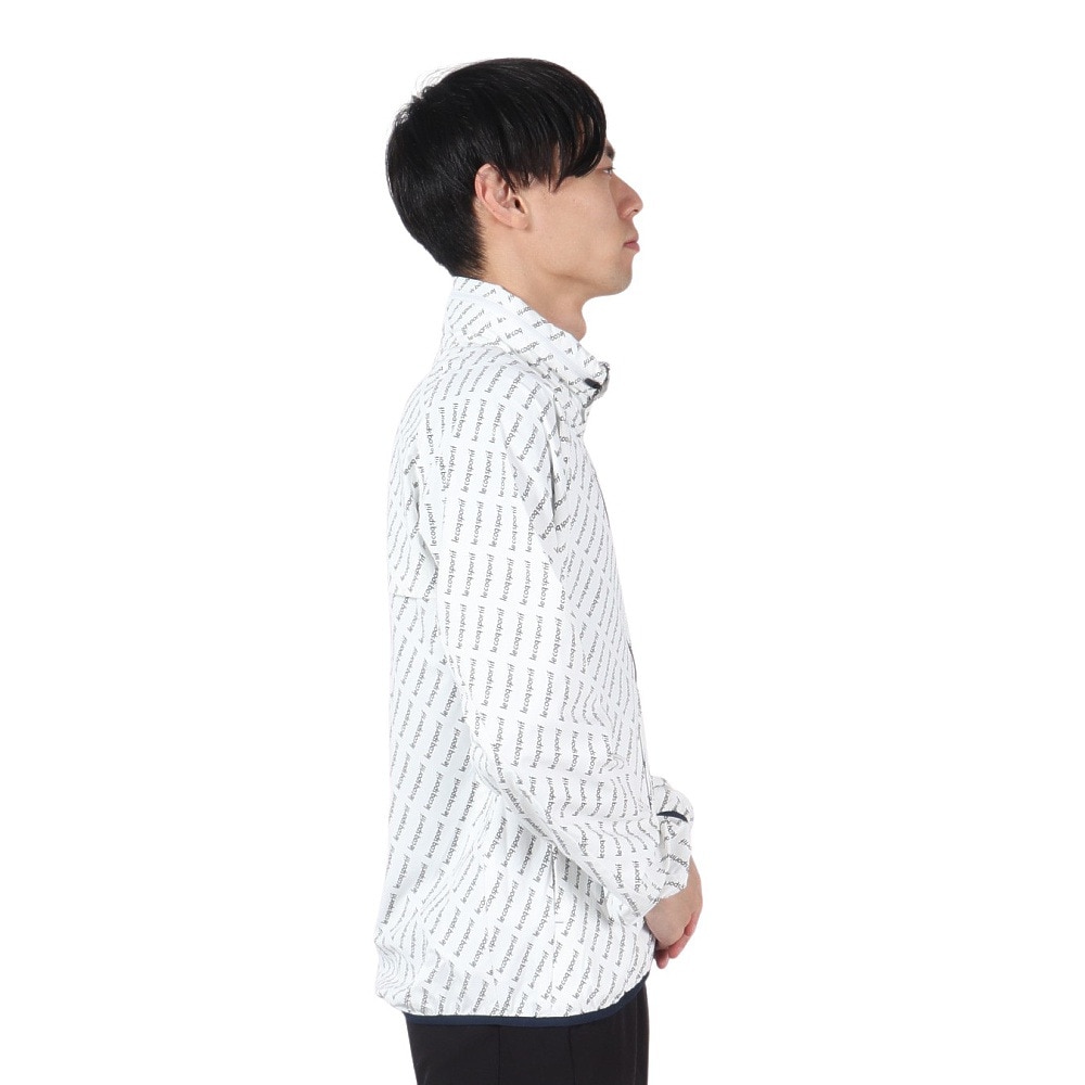 ルコックスポルティフ（lecoqsportif）（メンズ）ゴルフウェア アウター 撥水 防風 フード付き ウインドブレーカー QGMWJK01 WH00