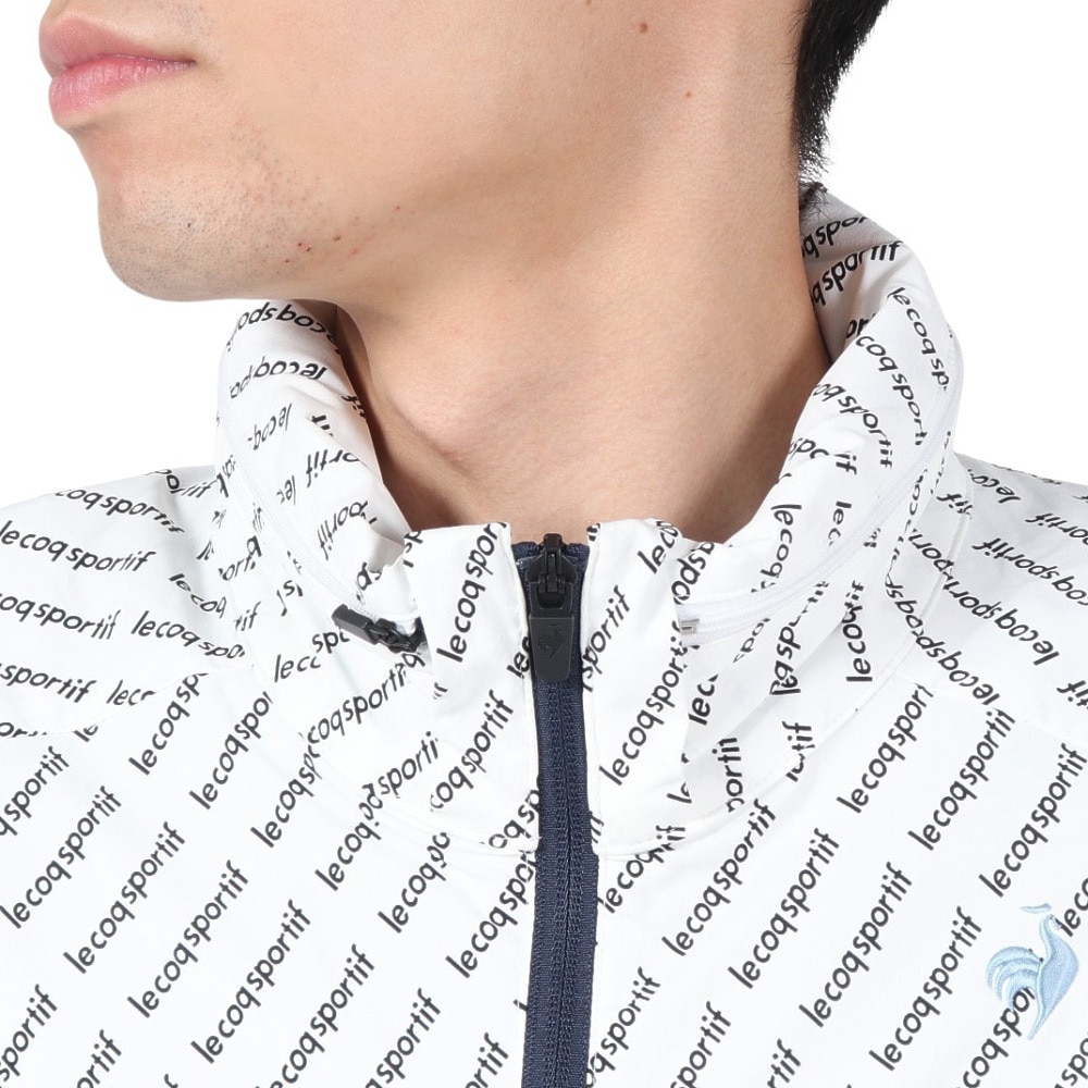 ルコックスポルティフ（lecoqsportif）（メンズ）ゴルフウェア アウター 撥水 防風 フード付き ウインドブレーカー QGMWJK01 WH00