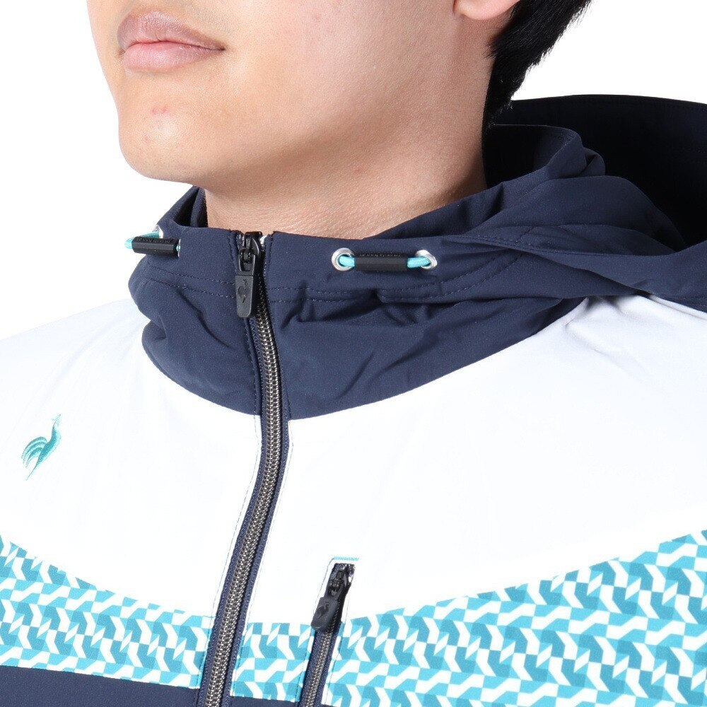 ルコックスポルティフ（lecoqsportif）（メンズ）ゴルフウェア アウター 防風 パーカー ストレッチフォーサー フード付き起毛裏地ブルゾン QGMWJK05 NV00