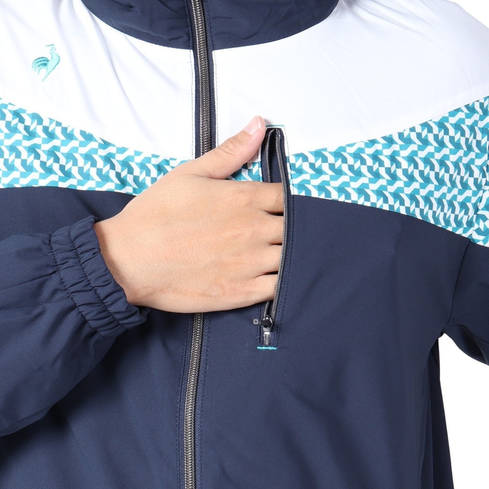 ルコックスポルティフ（lecoqsportif）（メンズ）ゴルフウェア アウター 防風 パーカー ストレッチフォーサー フード付き起毛裏地ブルゾン QGMWJK05 NV00