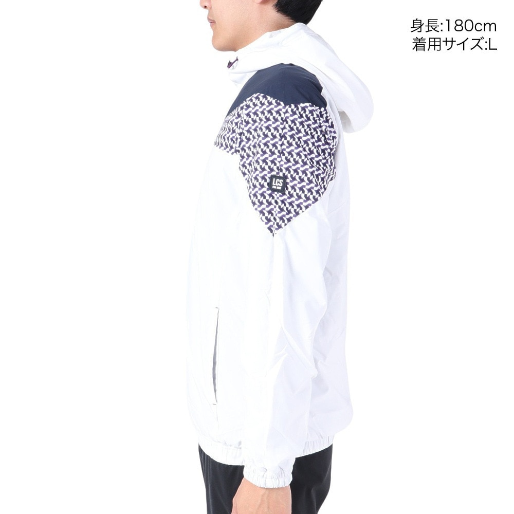 ルコックスポルティフ（lecoqsportif）（メンズ）ゴルフウェア アウター 防風 パーカー ストレッチフォーサー フード付き起毛裏地ブルゾン QGMWJK05 WH00