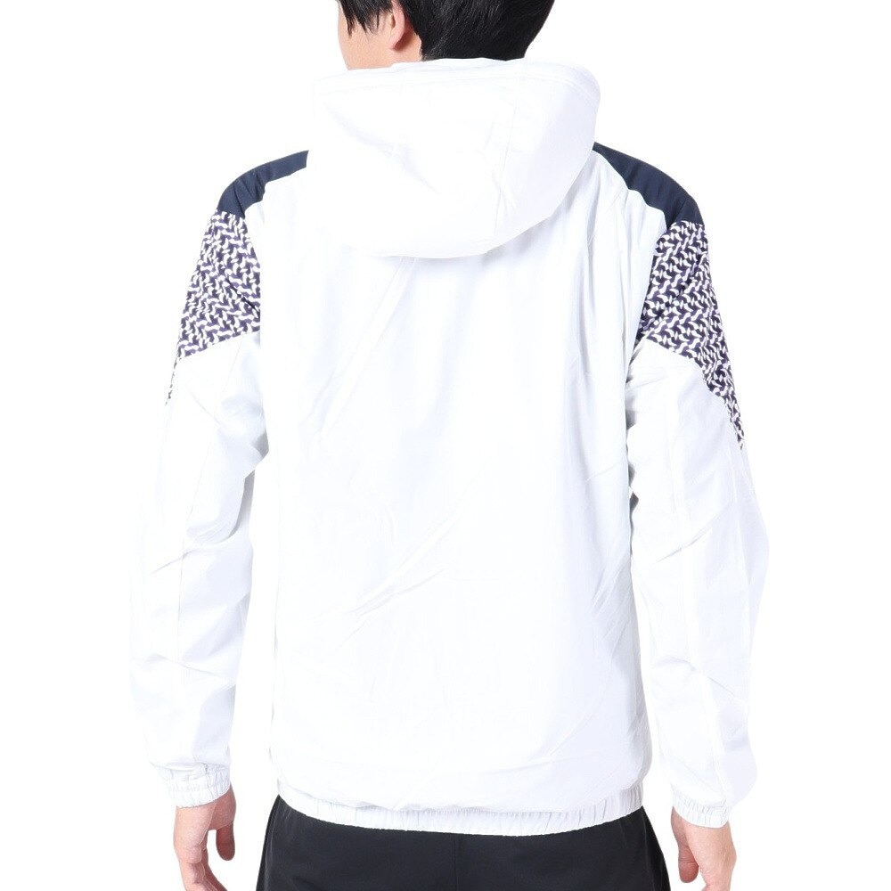 ルコックスポルティフ（lecoqsportif）（メンズ）ゴルフウェア アウター 防風 パーカー ストレッチフォーサー フード付き起毛裏地ブルゾン QGMWJK05 WH00