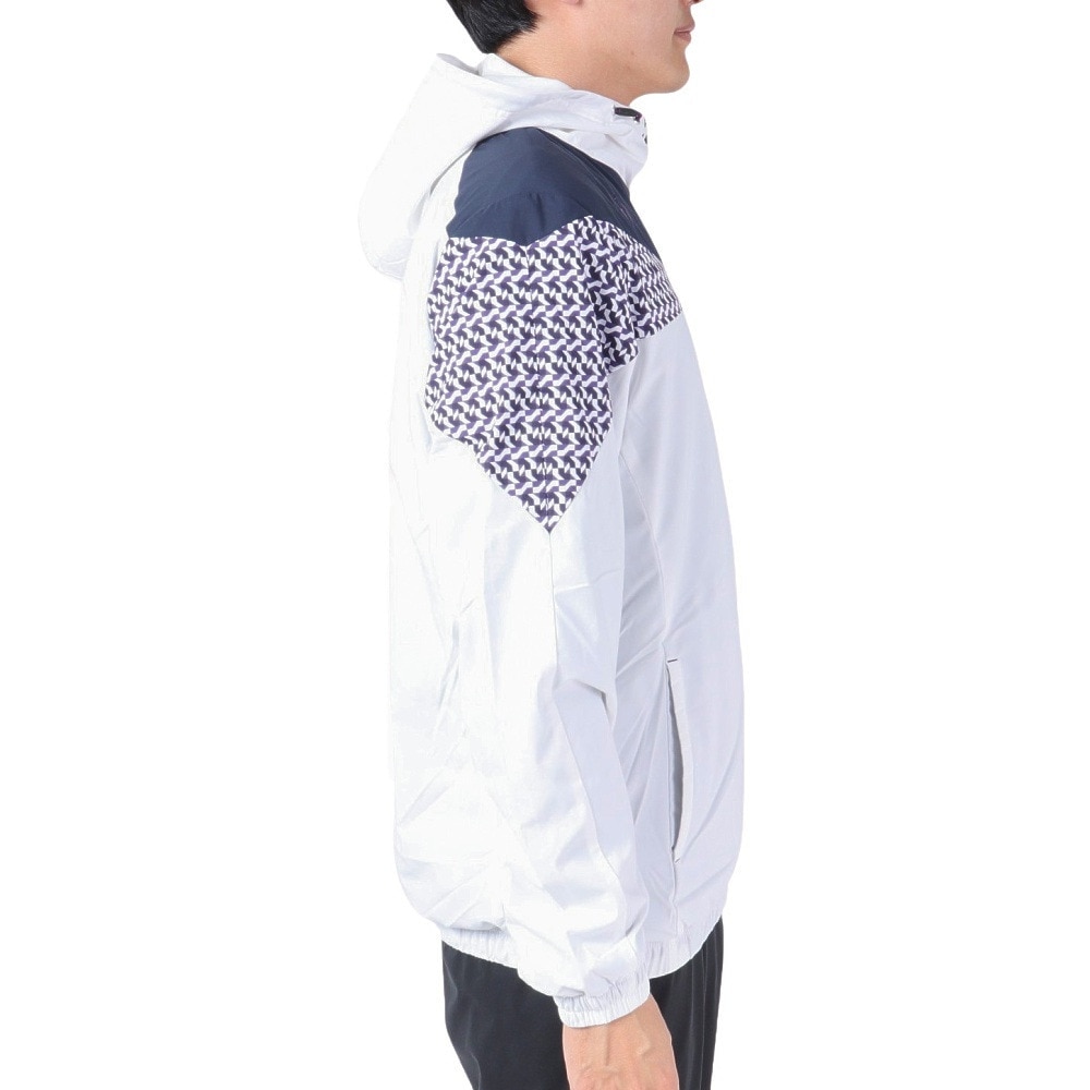 ルコックスポルティフ（lecoqsportif）（メンズ）ゴルフウェア アウター 防風 パーカー ストレッチフォーサー フード付き起毛裏地ブルゾン QGMWJK05 WH00