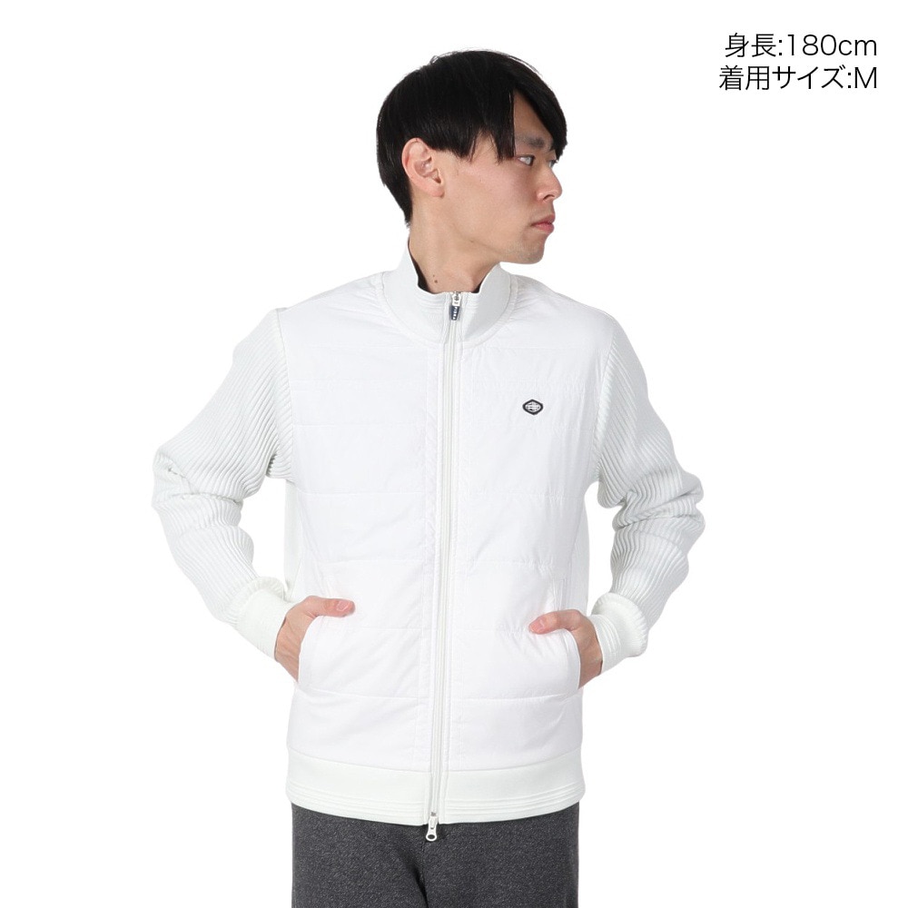 フィドラ（FIDRA）（メンズ）ゴルフウェア アウター 発熱 ハイブリッド中綿ニット FD5QTY17 WHT