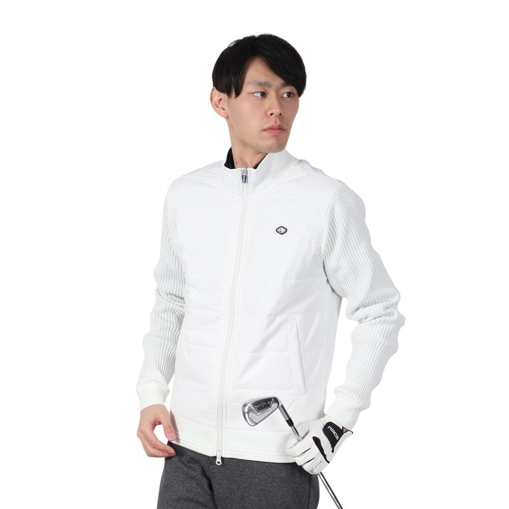 フィドラ（FIDRA）（メンズ）ゴルフウェア アウター 発熱 ハイブリッド中綿ニット FD5QTY17 WHT
