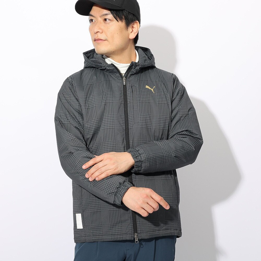 プーマ（PUMA）（メンズ）ゴルフウェア アウター AOP 撥水 保温 フルジップフーディ 53938301