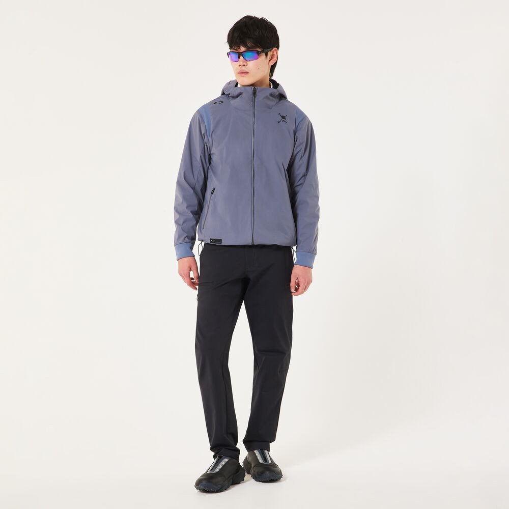 オークリー/OAKLEY フード付きジャケット XL/ネイビー/スカル/ゴルフ OAKLEY（オークリー） スカル ストレッチ IDEALLY HYBRID 中綿