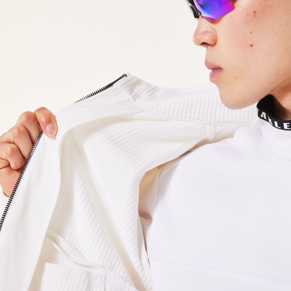 Oakley メンズジャケット 白 袖ニット オークリー（OAKLEY）（メンズ）ゴルフウェア 防風 アウター SKULL