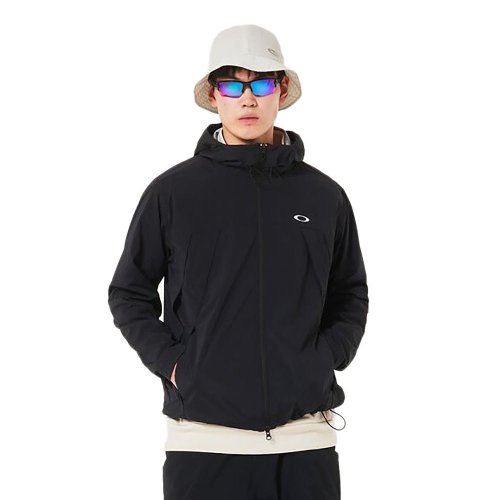 新品 Oakley メンズジャケット 黒 ウインドブレーカー Ｓ ゴルフウエア OAKLEY オークリー ウィンドブレーカー メンズ ウィンドジャケット