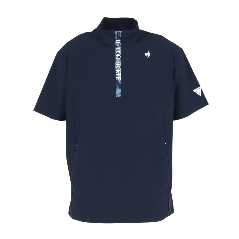 ルコックスポルティフ（lecoqsportif）（メンズ）ゴルフウェア アウター 半袖 ハーフジップ ウインドブルゾン LG5FWB80M NV00