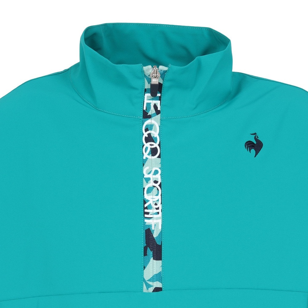 ルコックスポルティフ（lecoqsportif）（メンズ）ゴルフウェア アウター 半袖 ハーフジップ ウインドブルゾン LG5FWB80M GR00