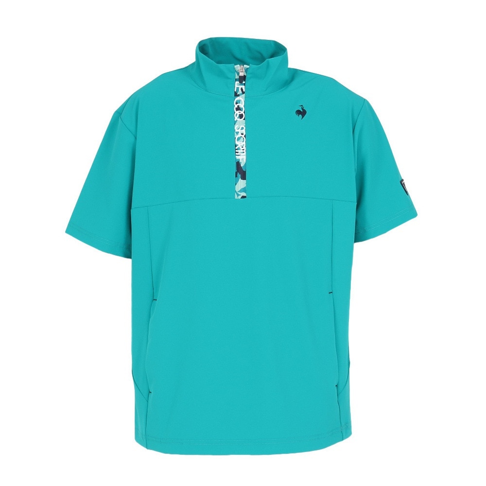 ルコックスポルティフ（lecoqsportif）（メンズ）ゴルフウェア アウター 半袖 ハーフジップ ウインドブルゾン LG5FWB80M GR00