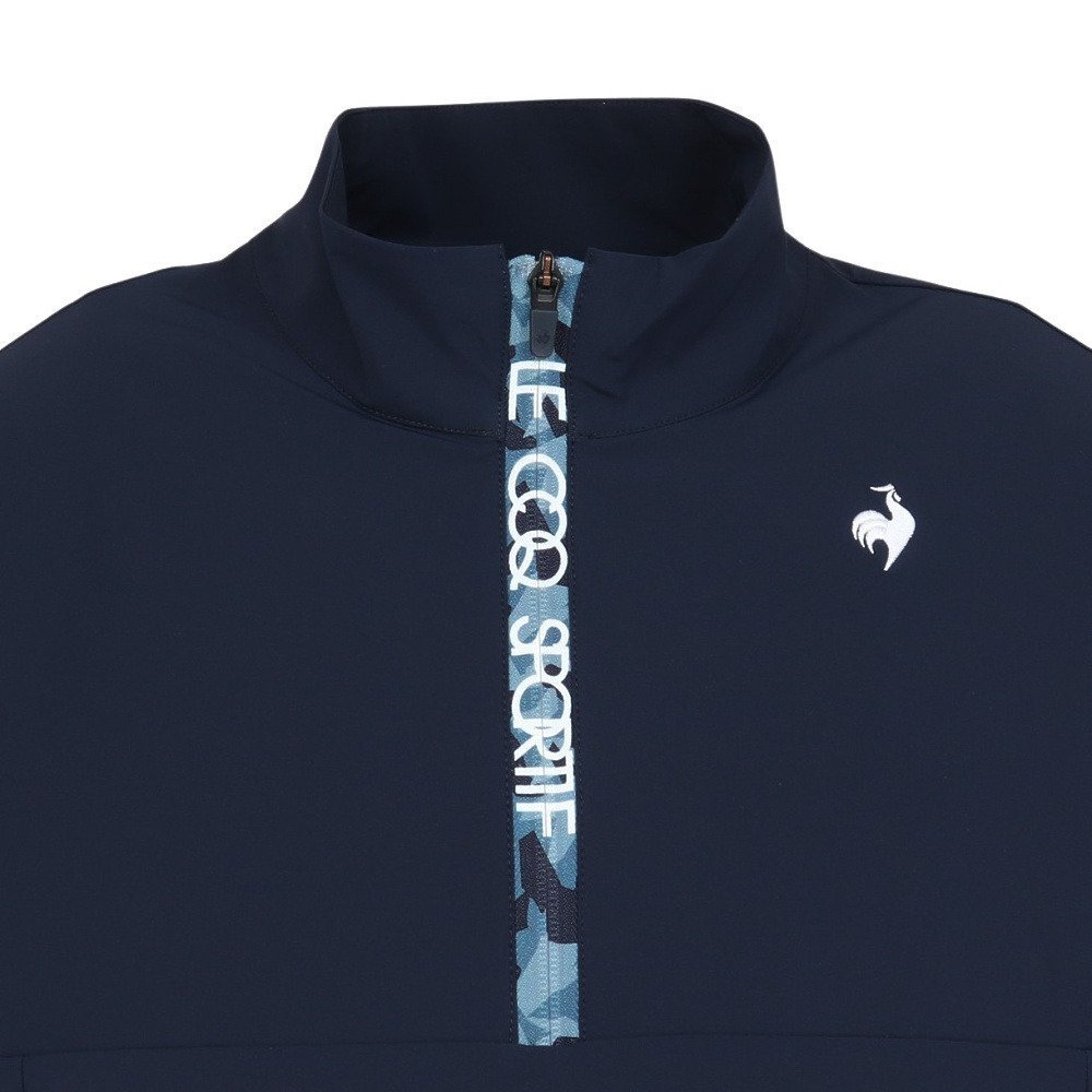 ルコックスポルティフ（lecoqsportif）（メンズ）ゴルフウェア アウター 半袖 ハーフジップ ウインドブルゾン LG5FWB80M NV00