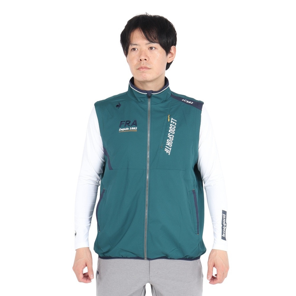 ルコックスポルティフ（lecoqsportif）（メンズ）ゴルフウェア アウター 撥水 防風 トレッチフォーサー 2WAYブルソン LG4FWB00M GR00