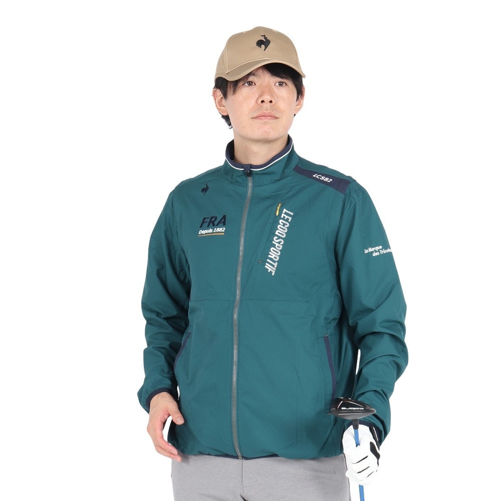 ルコックスポルティフ（lecoqsportif）（メンズ）ゴルフウェア アウター 撥水 防風 トレッチフォーサー 2WAYブルソン LG4FWB00M GR00
