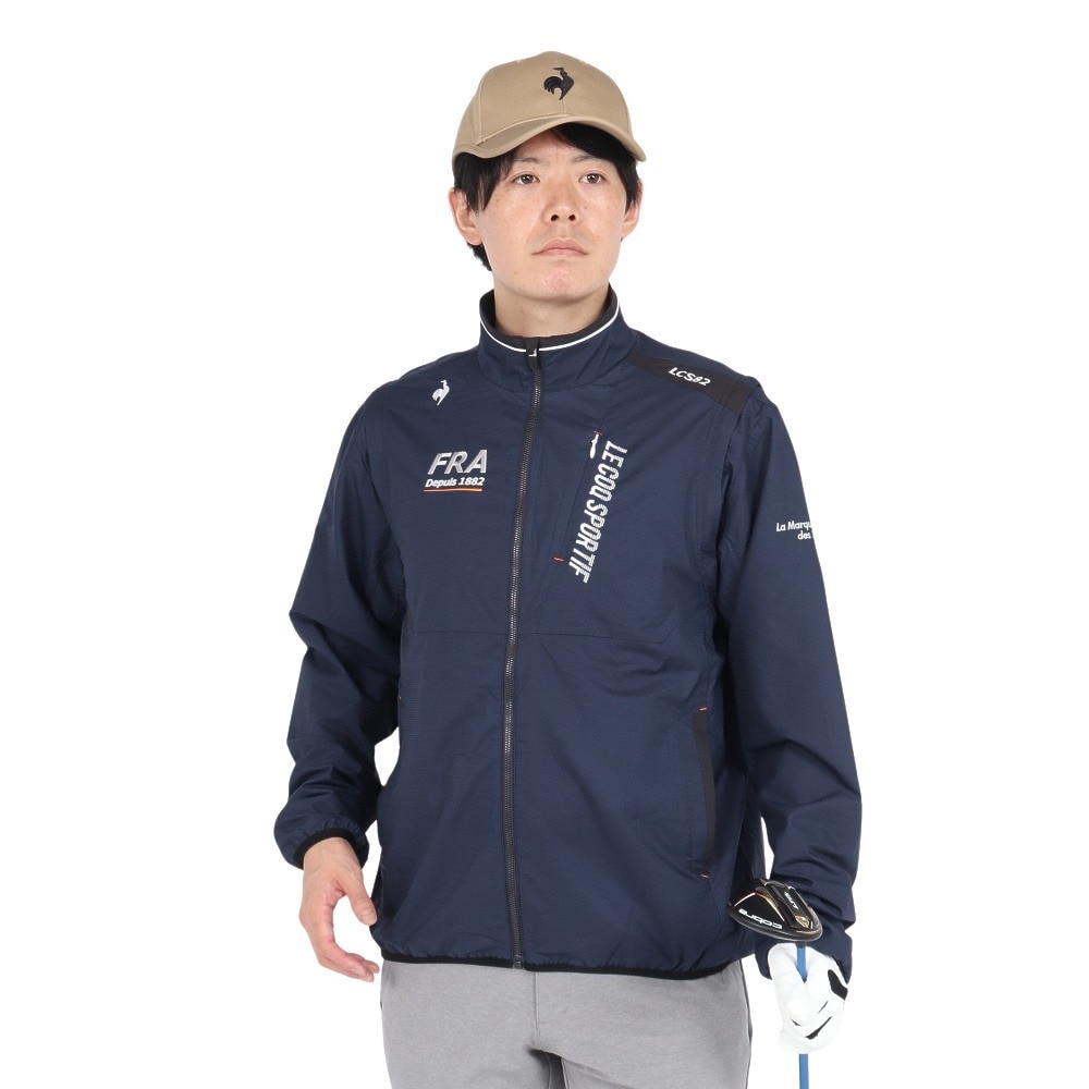 ルコックスポルティフ（lecoqsportif）（メンズ）ゴルフウェア アウター 撥水 防風 トレッチフォーサー 2WAYブルソン LG4FWB00M NV00