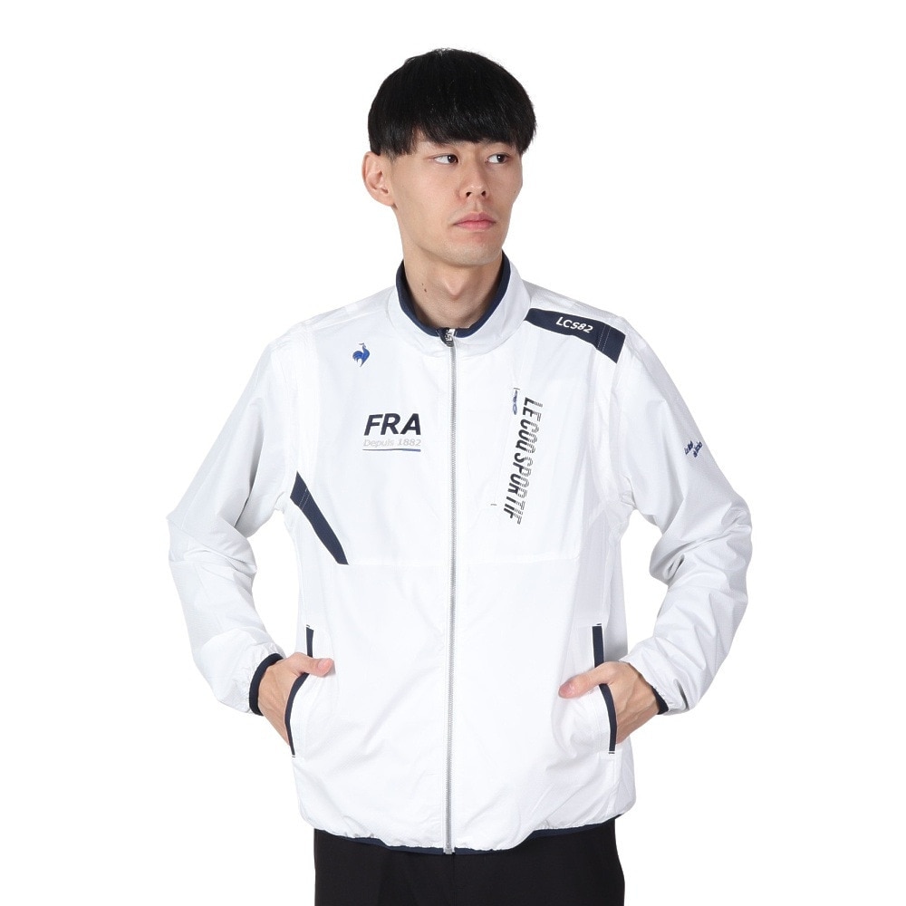 ルコックスポルティフ（lecoqsportif）（メンズ）ゴルフウェア アウター 撥水 防風 ストレッチフォーサー 2WAY ブルゾン LG4FWB00M WH00