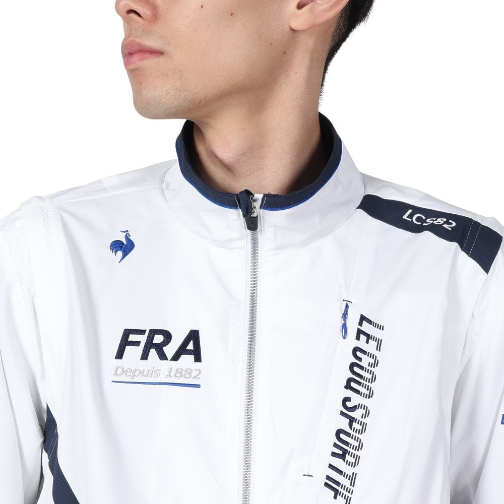 ルコックスポルティフ（lecoqsportif）（メンズ）ゴルフウェア アウター 撥水 防風 ストレッチフォーサー 2WAY ブルゾン LG4FWB00M WH00