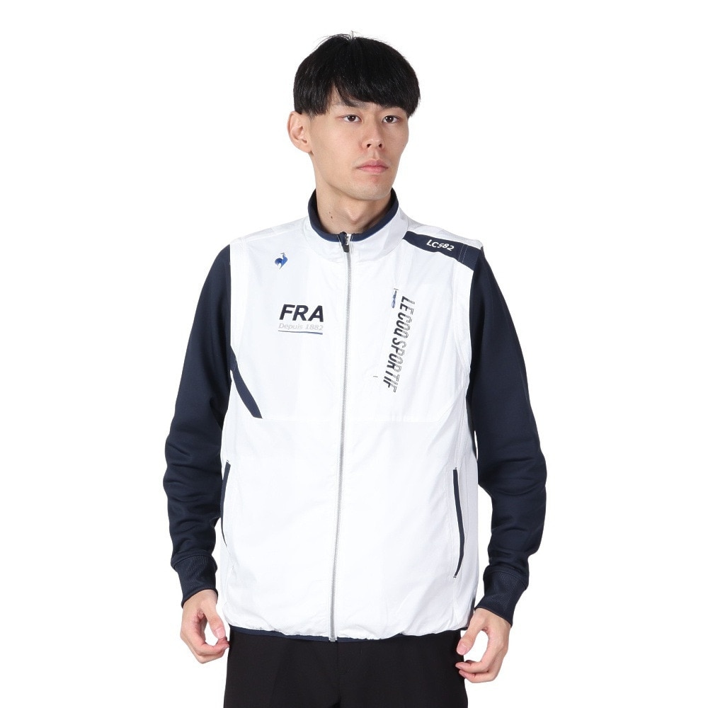 ルコックスポルティフ（lecoqsportif）（メンズ）ゴルフウェア アウター 撥水 防風 ストレッチフォーサー 2WAY ブルゾン LG4FWB00M WH00