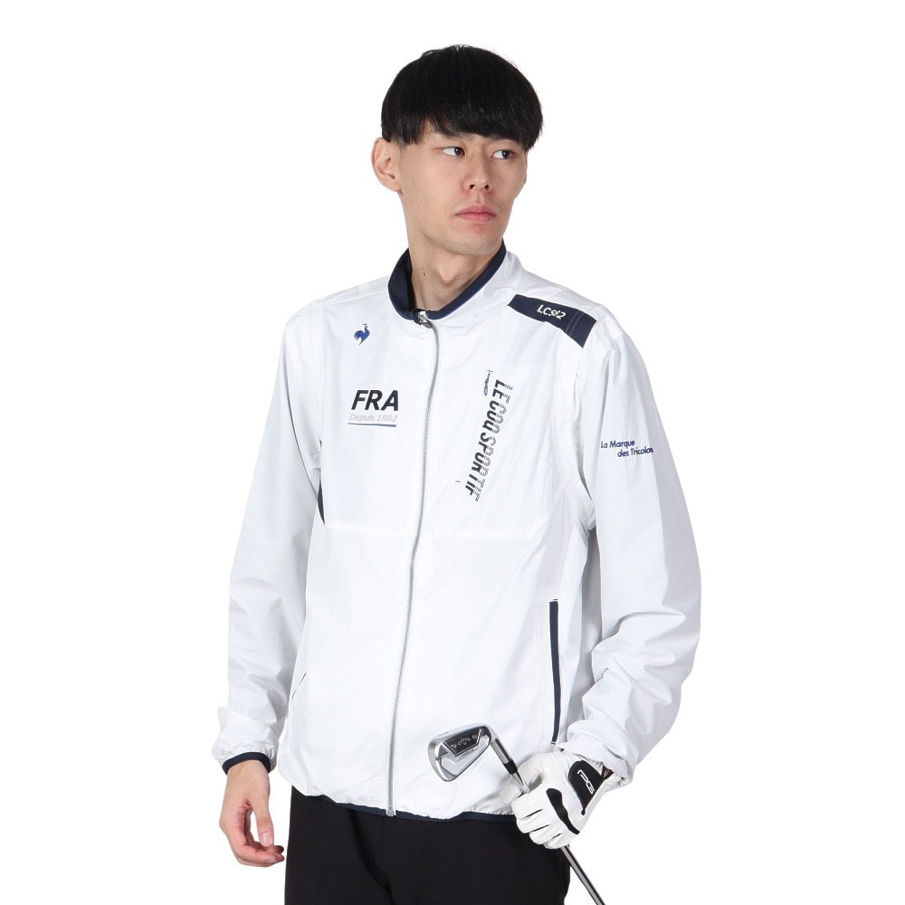 ルコックスポルティフ（lecoqsportif）（メンズ）ゴルフウェア アウター 撥水 防風 ストレッチフォーサー 2WAY ブルゾン LG4FWB00M WH00
