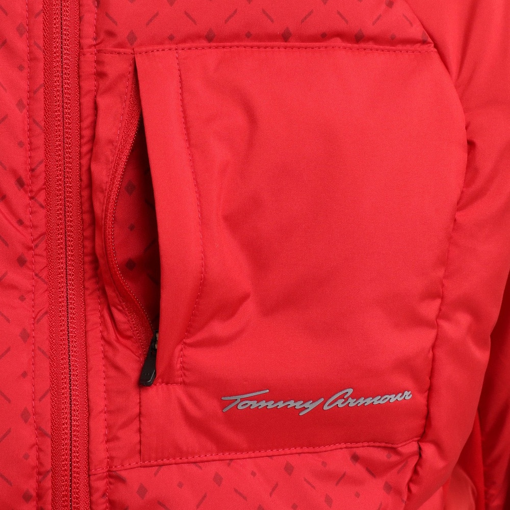 トミーアーマー（Tommy Armour）（メンズ）ゴルフウェア アウター 防寒 撥水 断熱 プリント柄ダウンジャケット TATS22F010018 RED