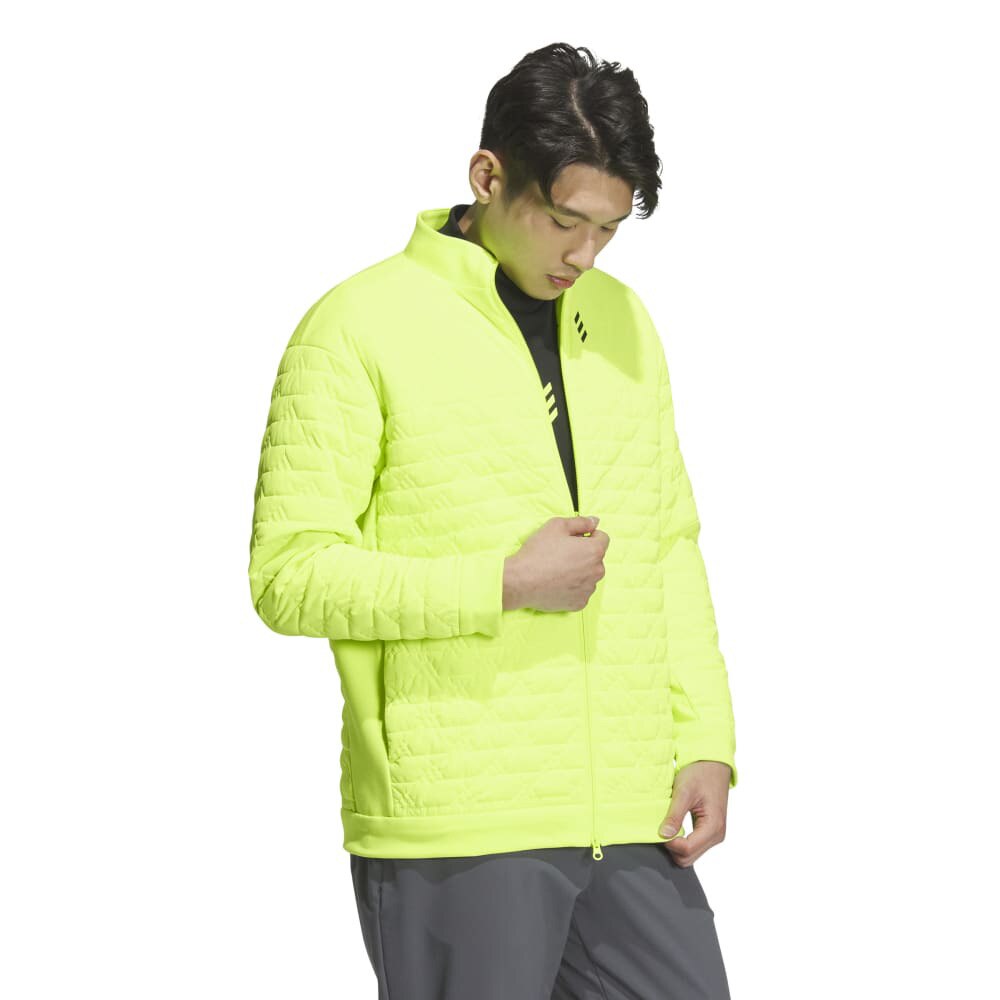 アディダス（adidas）（メンズ）ゴルフウェア アウター 防風 裏起毛 コードカオス WIND.RDY BOS ロゴ キルトジャケット KSL84-JJ0236 YEL