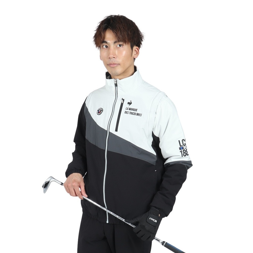 ルコックスポルティフ（lecoqsportif）（メンズ）ゴルフウェア アウター ストレッチフォーサー 中綿 2WAYブルゾン LG4FWB50M BK00