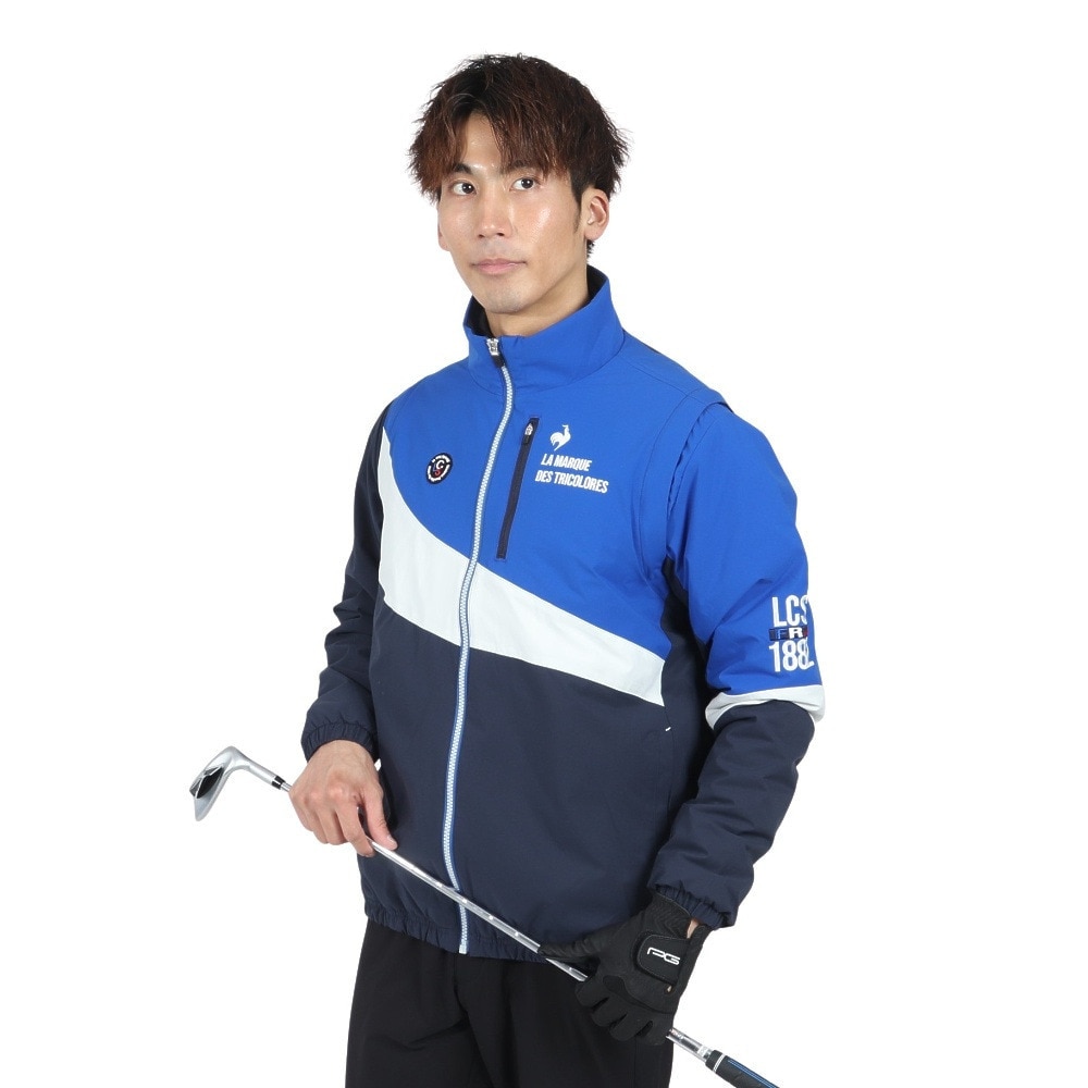 ルコックスポルティフ（lecoqsportif）（メンズ）ゴルフウェア アウター ストレッチフォーサー 中綿 2WAYブルゾン LG4FWB50M NV00