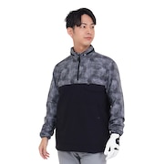 (メンズ)ゴルフウェア アウター 撥水 パーカー PRINT ANORAK 2WAY ジャケット 7AI003-0BLK