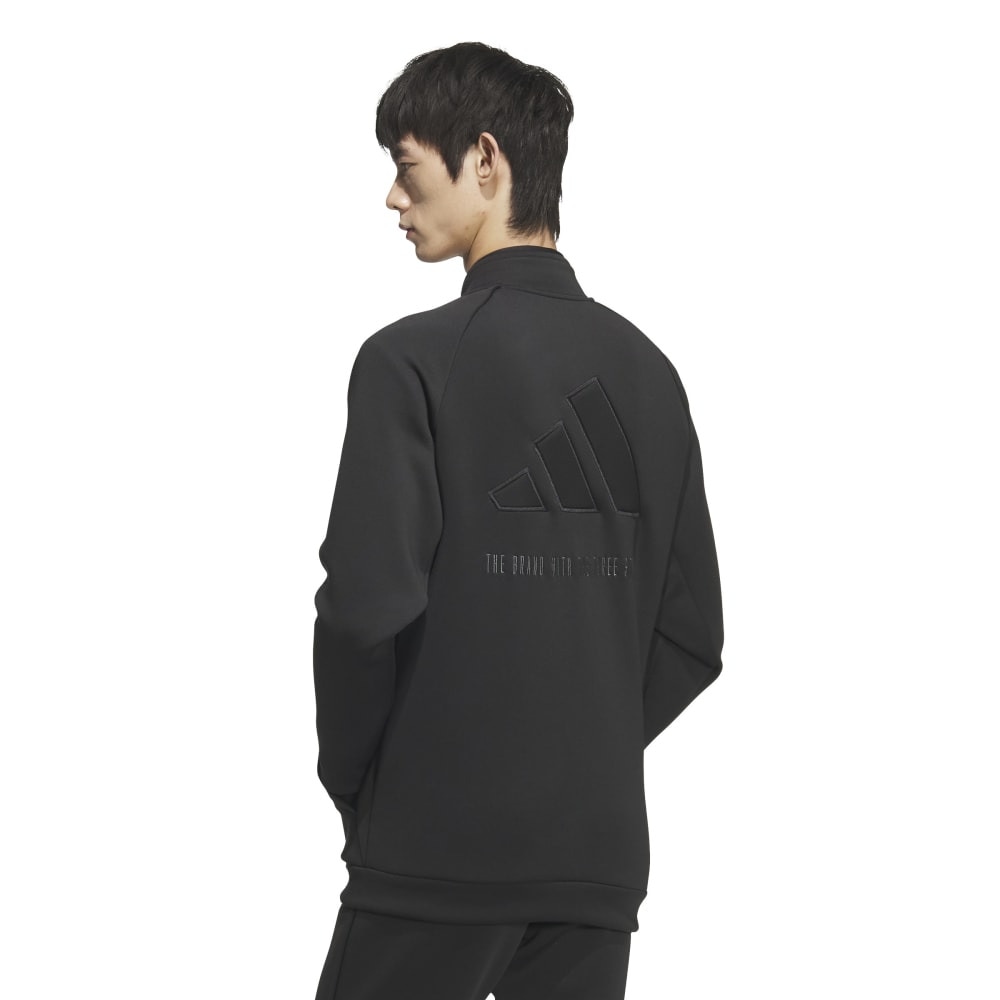 アディダス（adidas）（メンズ）ゴルフウェア アウター UVカット ダンボールニット バックロゴフルジップジャケット JSR69-IX8362 BK
