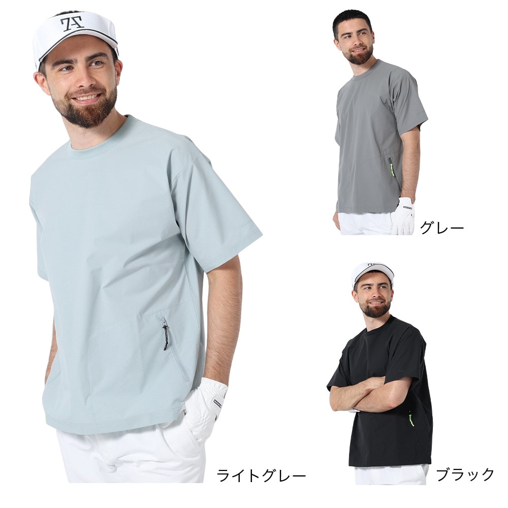 トミーアーマー（Tommy Armour）（メンズ）ゴルフウェア ストレッチ プルオーバー 丸首 ジャケット アウター 絶耐撥水 半袖ピステ 401TA21DT0001 BLK
