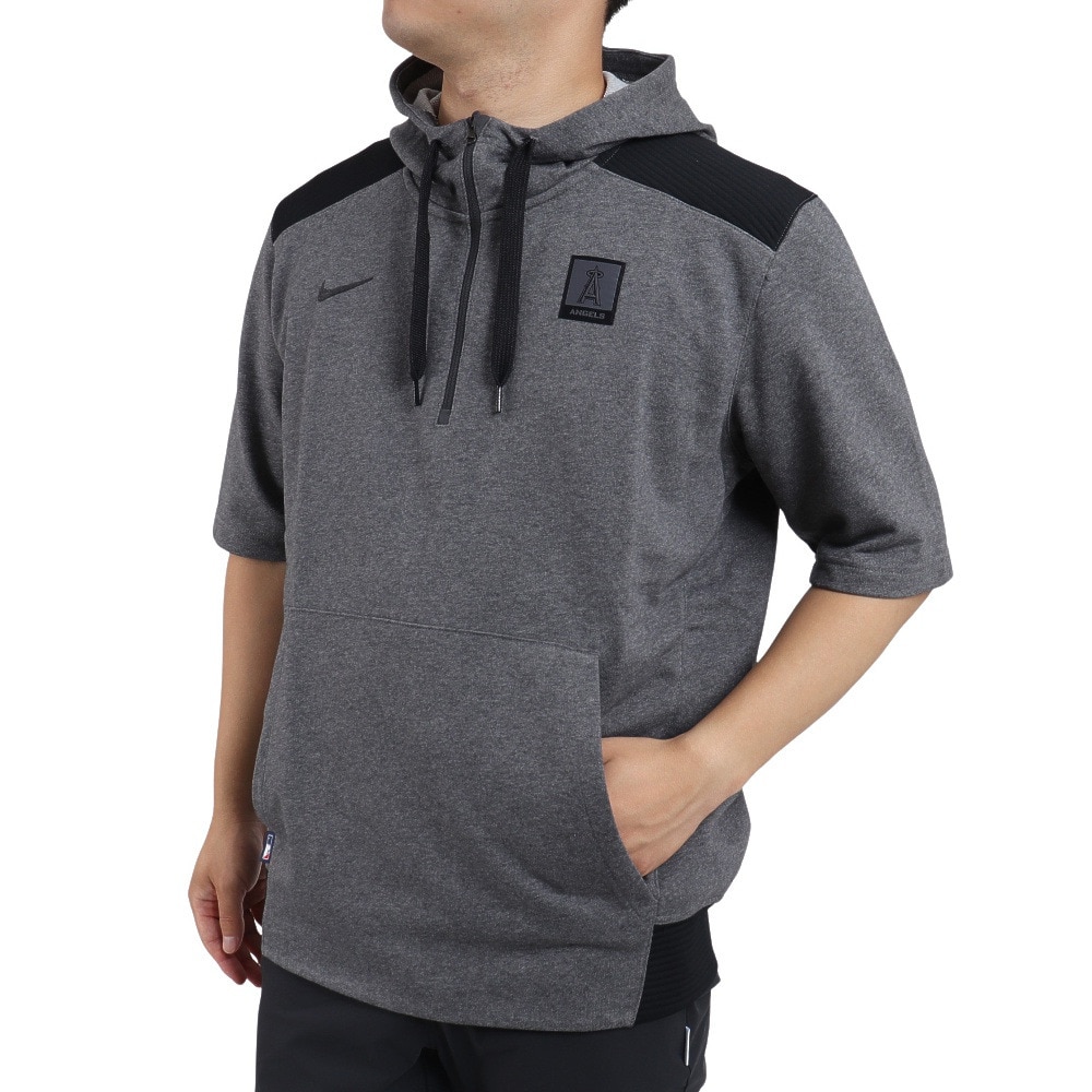 ナイキ（NIKE）（メンズ）ゴルフウェア アウター パーカー ドライフィットフラックス フード付き 半袖 1/4 ジップトップ NAC2-174N-ANG-OBS★★★