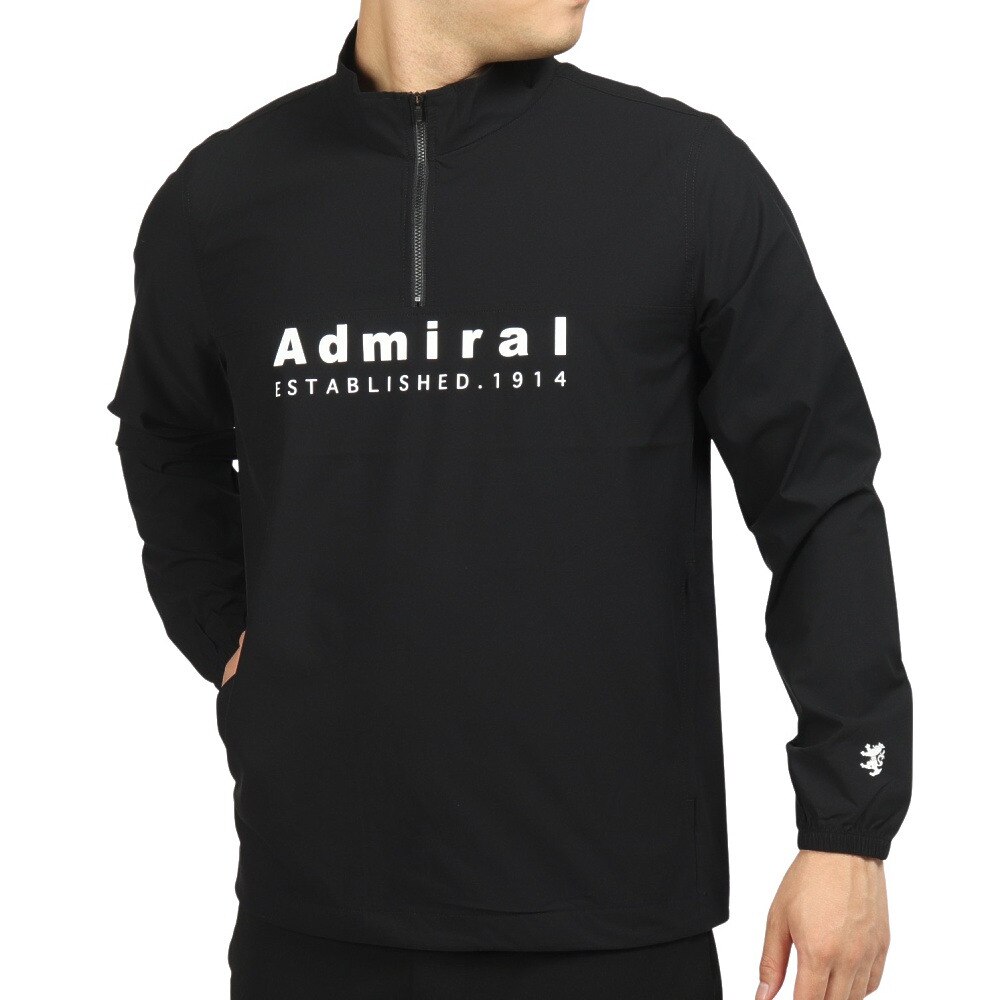 アドミラル ゴルフ（Admiral GOLF）（メンズ）ゴルフウェア ハーフジップポケッタブルジャケット ADMA261-BLK