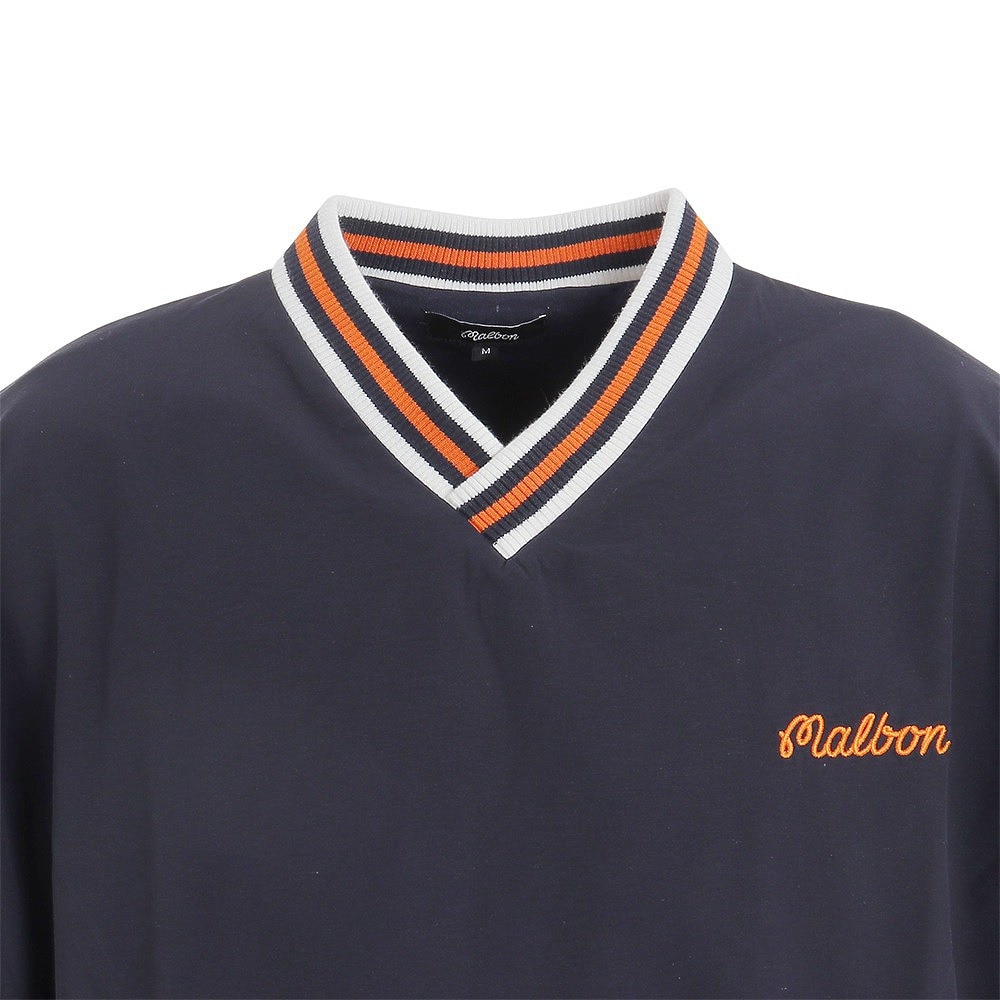 マルボンゴルフ（Malbon Glolf）（メンズ）ゴルフウェア 長袖 プルオーバー Varsity Nylon Pullover M-7603-NVY