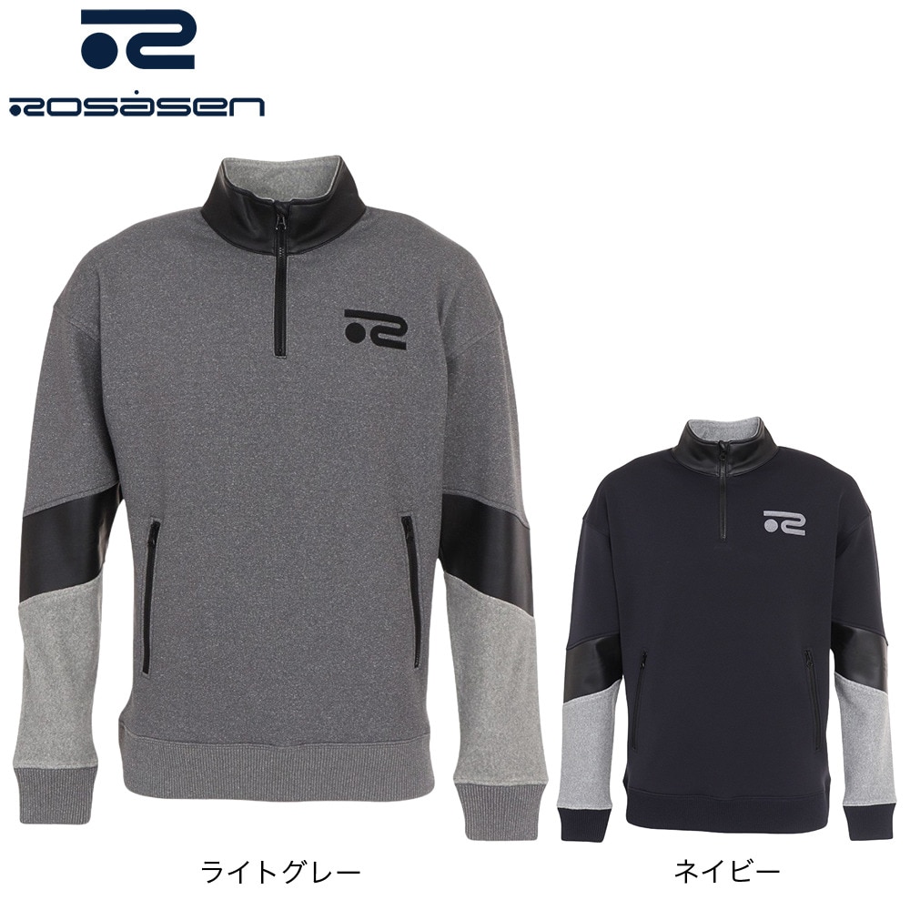 ROSASEN（メンズ）ゴルフウェア アウター A-Line コーデュラ裏フリース長袖ハーフジップ 047-39011-098