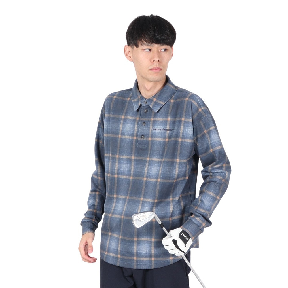ROSASEN（メンズ）ゴルフウェア 保温 マイクロ フリース長袖シャツ 044-32011-098-24AW