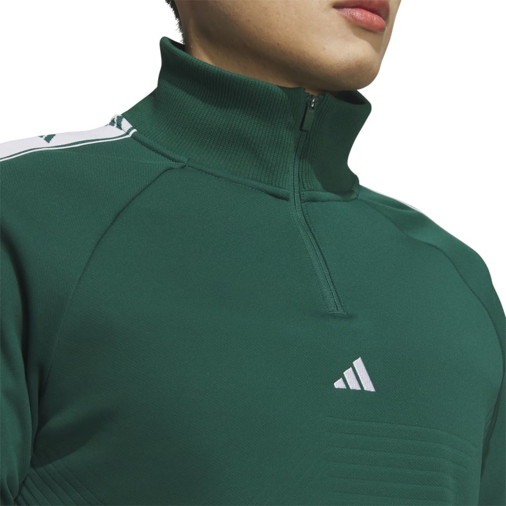 アディダス（adidas）（メンズ、レディース）ゴルフウェア アウター 保温 アーカイブ デボスグラフィック ハーフジップ長袖ジャケット JSC17-IM7239 GRN