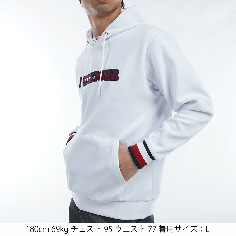 トミー ヒルフィガー ゴルフ（TOMMY HILFIGER GOLF）（メンズ）ゴルフウェア フロントロゴ スウェットフーディー THMA457-WHT