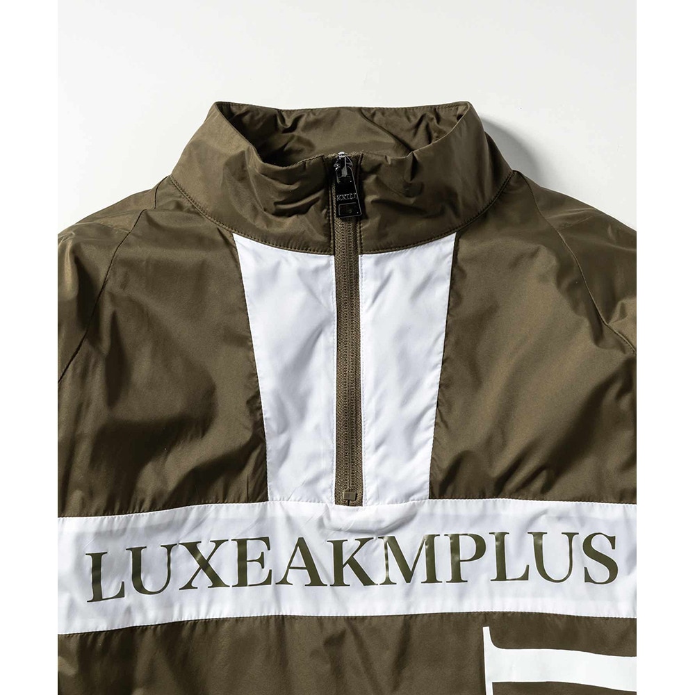 リュクスエイケイエムプラス（LUXEAKMPLU）（メンズ）ゴルフウェア アウター 裏起毛 保温 長袖 ハーフジップトラックジャケット LAO-24052khaki