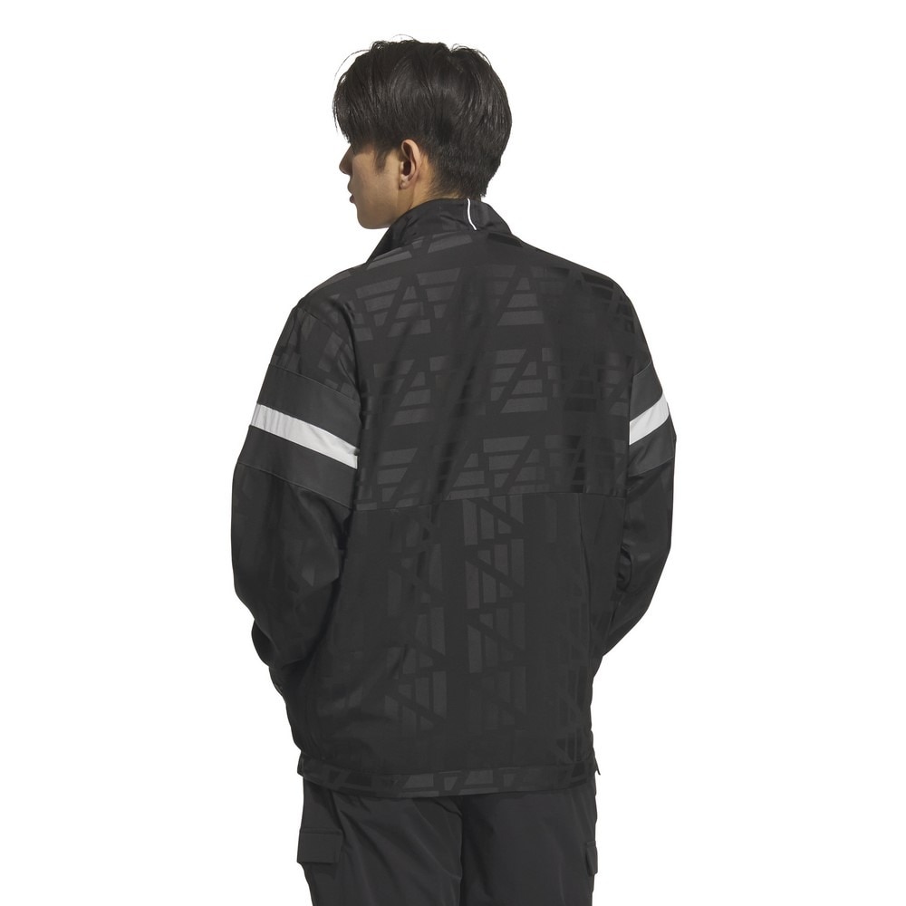 アディダス（adidas）（メンズ）ゴルフウェア BTC バッジ オブ スポーツ ジャカード ロゴ クォータージップ 長袖 アノラック ジャケット KUK58-JG1364BLK