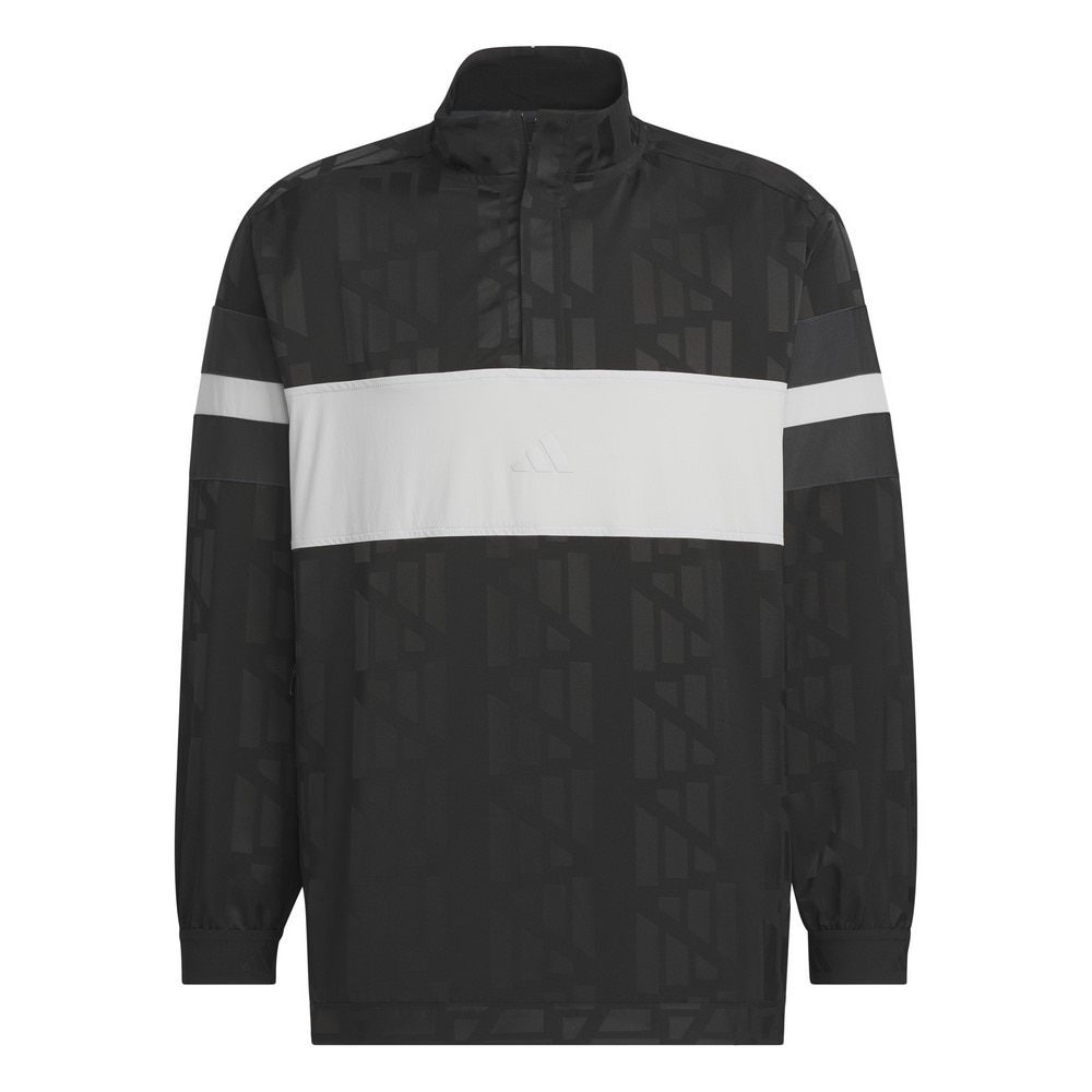アディダス（adidas）（メンズ）ゴルフウェア BTC バッジ オブ スポーツ ジャカード ロゴ クォータージップ 長袖 アノラック ジャケット KUK58-JG1364BLK