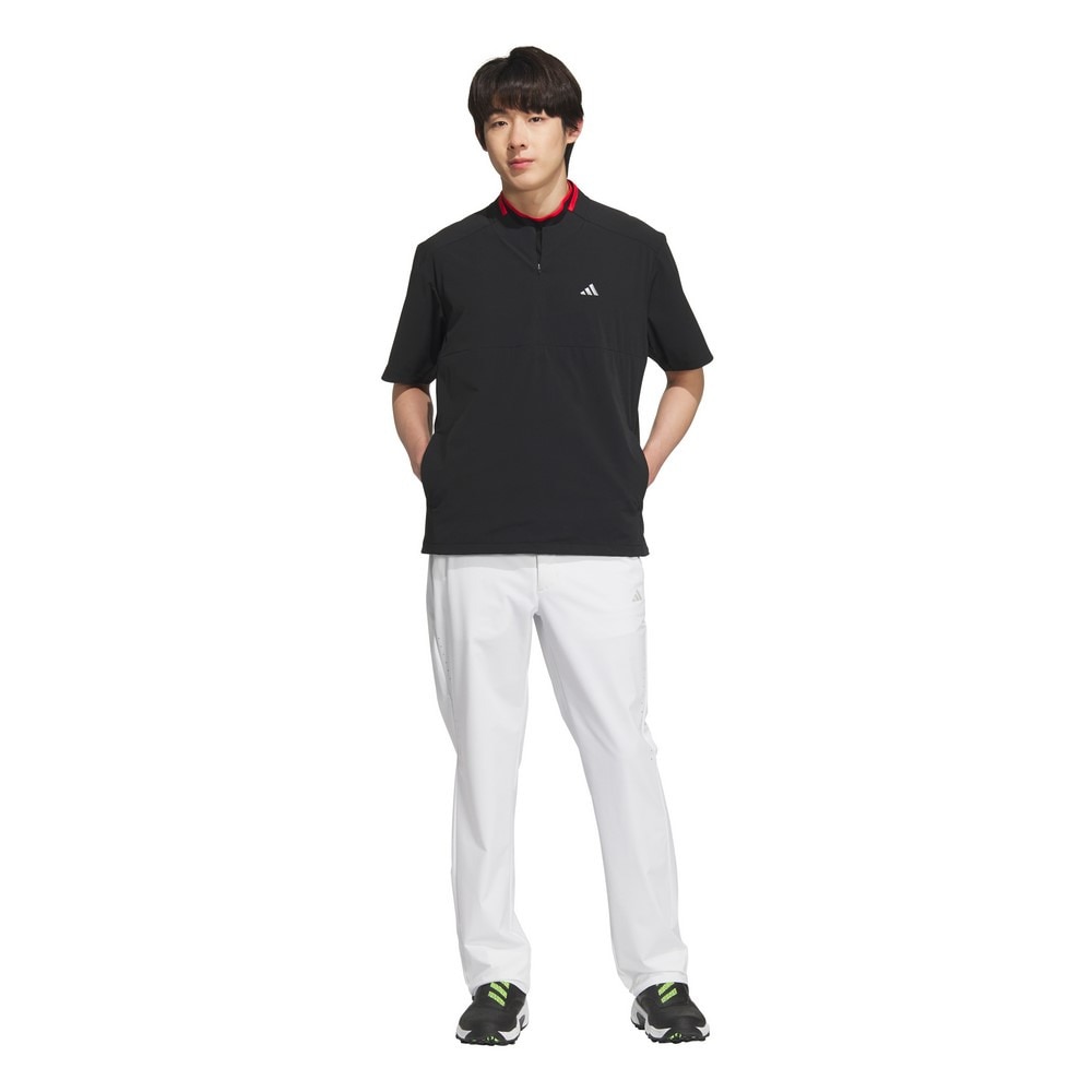 アディダス（adidas）（メンズ）ゴルフウェア アディゼロ ハーフジップ 半袖ウィンドウシャツ KTN24-JG5785BLK