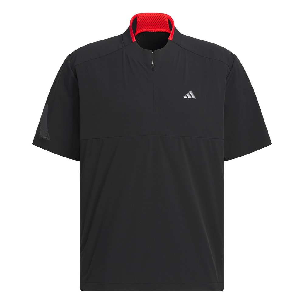 アディダス（adidas）（メンズ）ゴルフウェア アディゼロ ハーフジップ 半袖ウィンドウシャツ KTN24-JG5785BLK