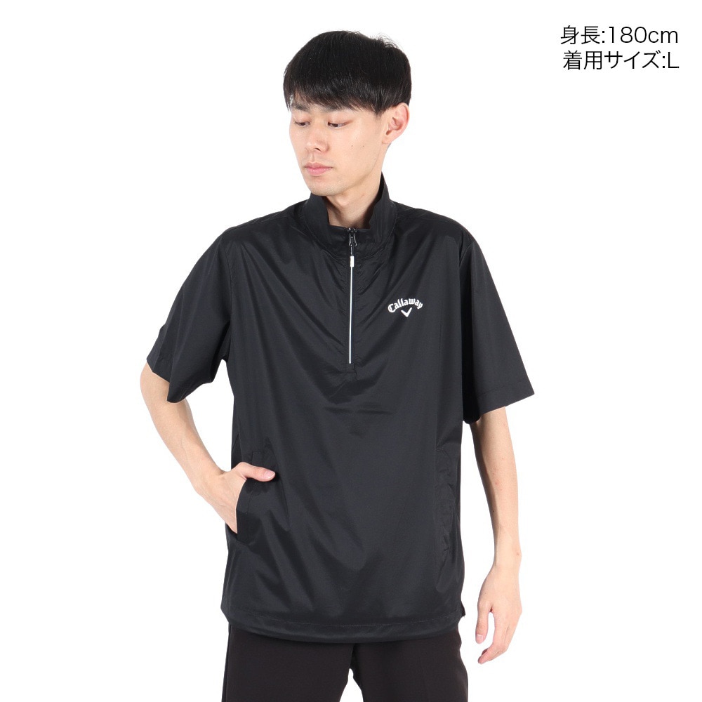 キャロウェイ（CALLAWAY）（メンズ）ゴルフウェア 半袖 ストレッチ ミニリップ ハーフジップブルゾン C25216100-1010