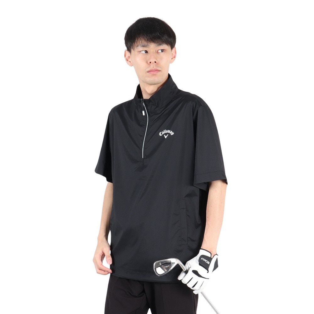 キャロウェイ（CALLAWAY）（メンズ）ゴルフウェア 半袖 ストレッチ ミニリップ ハーフジップブルゾン C25216100-1010